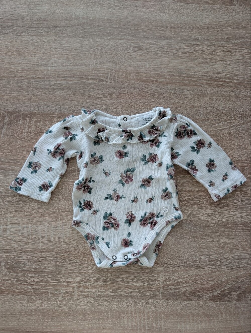 Tocoto Vintage Floral Ruffle Neck Long-Sleeve